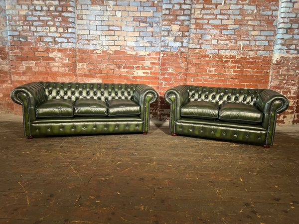 3 and 2 Seat classic Chesterfield sofas.
