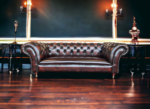 3 Seat Clarendon sofa in antique brown leather
